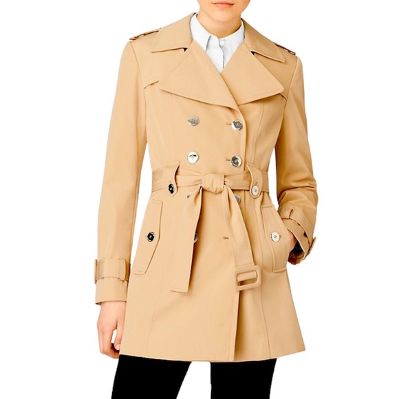 ⭐️🌟Calvin Klein Coat - Double-Breasted Belted Trench Sz XS - Picture 1 of 11